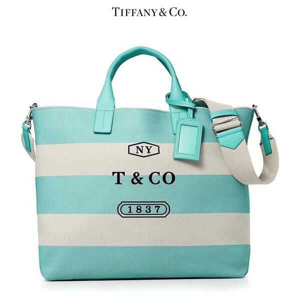 ティファニー&Co キャンバスストライプ トートバッグ 限定デザイン